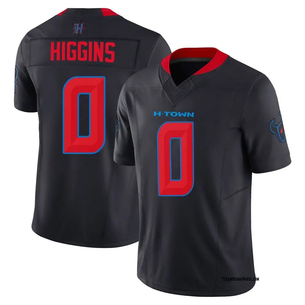 Men’s Houston Texans #81 Jayden Higgins Nike Navy Red 2nd Alternate H-Town F.U.S.E. Limited Player Jersey