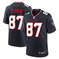 Men’s Houston Texans #87 Cade Stover Nike Navy White Alternate F.U.S.E. Limited Player Jersey