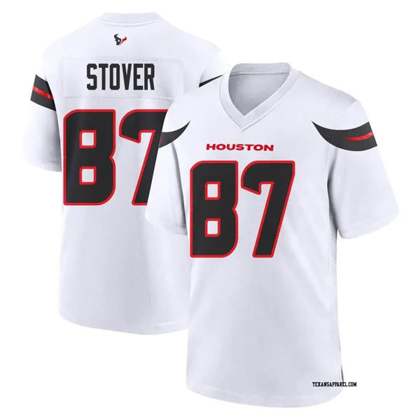 Men’s Houston Texans #87 Cade Stover Nike White Vapor F.U.S.E. Limited Player Jersey