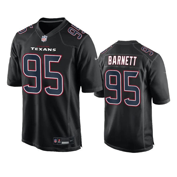 Men’s Houston Texans #95 Derek Barnett 2024 Black Fashion Game Jersey
