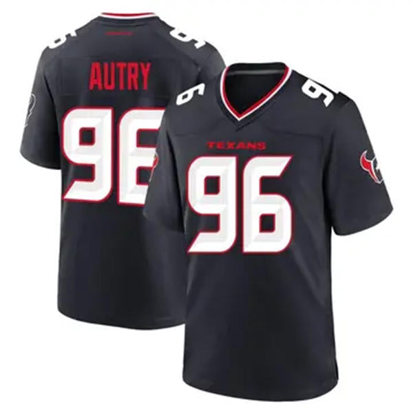 Men’s Houston Texans #96 Denico Autry Nike Navy White Alternate F.U.S.E. Limited Player Jersey