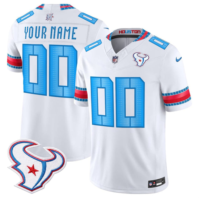 Men’s Houston Texans Active Player Custom White 2026 F.U.S.E. ‘HOUSTON/US’ Rivalries Collection Limited Stitched Football Jersey