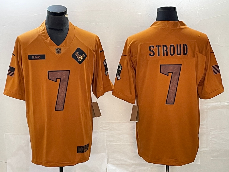 Men’s Houston Texans C.J. Stroud #7 Brown 2023 Salute To Service Limited Jersey