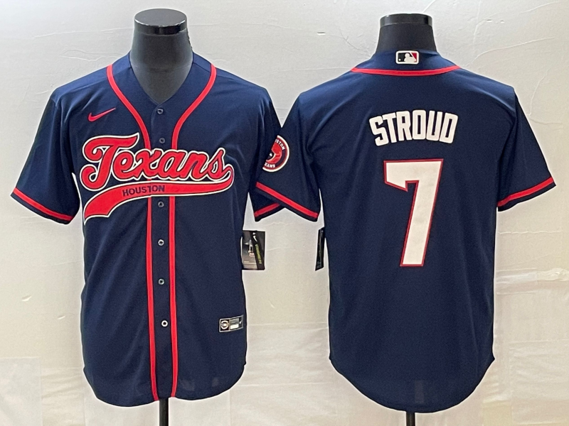 Men’s Houston Texans C.J. Stroud #7 Navy Jersey Joint Edition