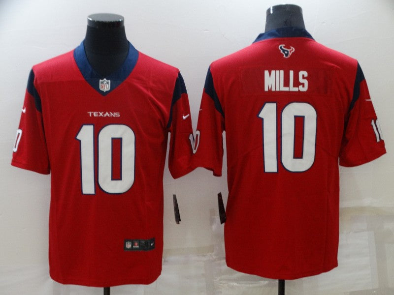 Men’s Houston Texans Davis Mills #10 Red Jersey