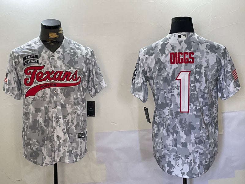 Men’s Houston Texans Stefon Diggs #1 Arctic Camo 2024 Salute to Service Jersey