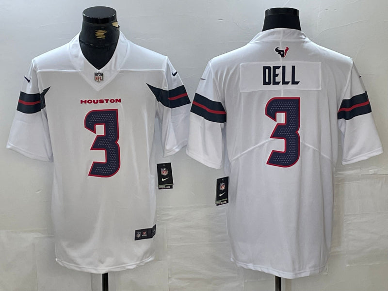 Men’s Houston Texans Tank Dell #3 White Jersey