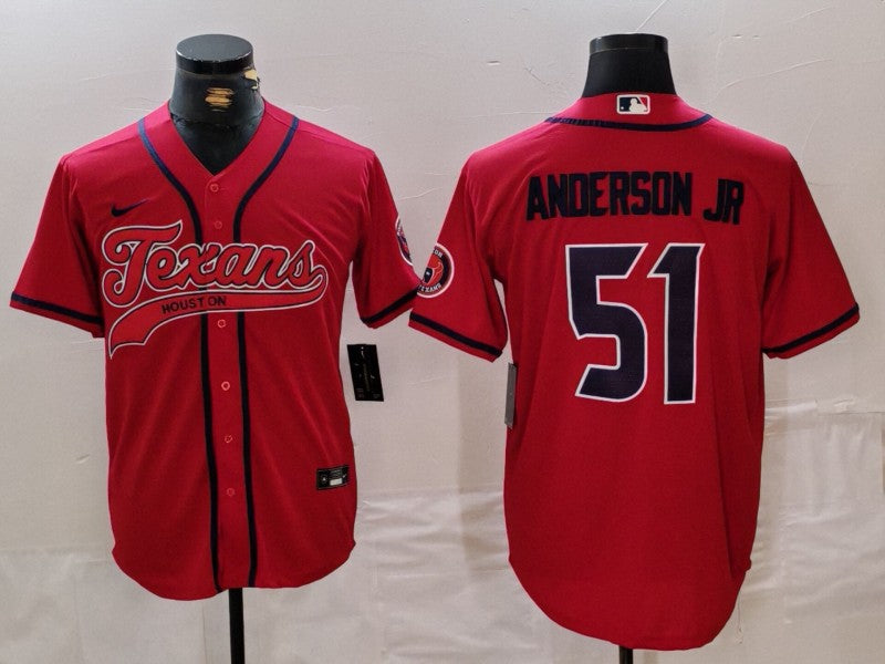 Men’s Houston Texans Will Anderson Jr. #51 Red Jersey