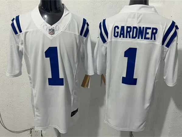Mens Indianapolis Colts #1 Ahmad Sauce Gardner Nike White F.U.S.E.Vapor Limited Player Jersey