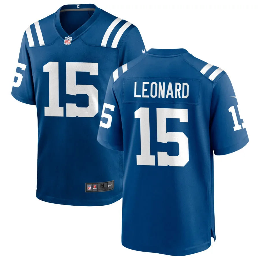 Mens Indianapolis Colts #15 Riley Leonard Nike Royal F.U.S.E.Vapor Limited Player Jersey