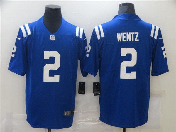 Men’s Indianapolis Colts #2 Carson Wentz Nike Royal NFL Vapor Limited Jersey