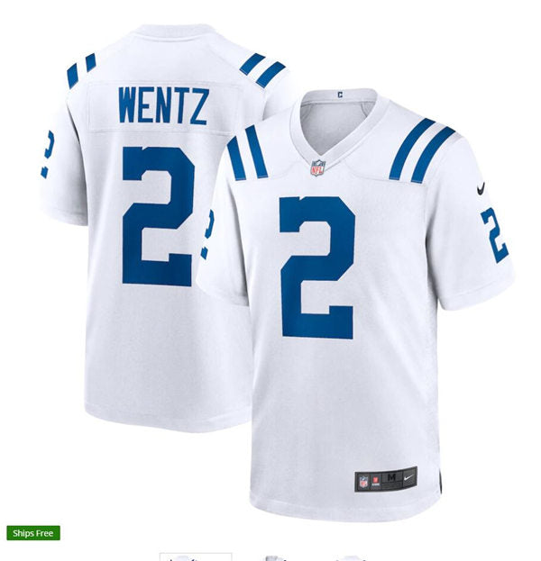 Men’s Indianapolis Colts #2 Carson Wentz  Nike White NFL Vapor Limited Jersey