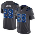 Men’s Indianapolis Colts #28 Jonathan Taylor Dark Gray 2026 F.U.S.E. Rivalries Collection Limited Stitched Football Jersey