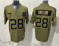 Mens Indianapolis Colts #28 Jonathan Taylor Nike 2025 Salute to Service Limited Jersey – Olive