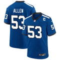 Mens Indianapolis Colts #53 CJ Allen Royal Indiana Nights Retro Alternate Vapor F.U.S.E. Limited Jersey