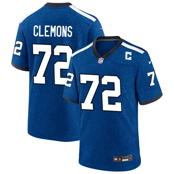 Mens Indianapolis Colts #72 Micheal Clemons Royal Indiana Nights Retro Alternate Vapor F.U.S.E. Limited Jersey
