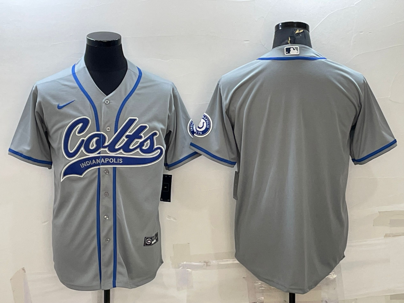 Men’s Indianapolis Colts Gray Blank Jersey