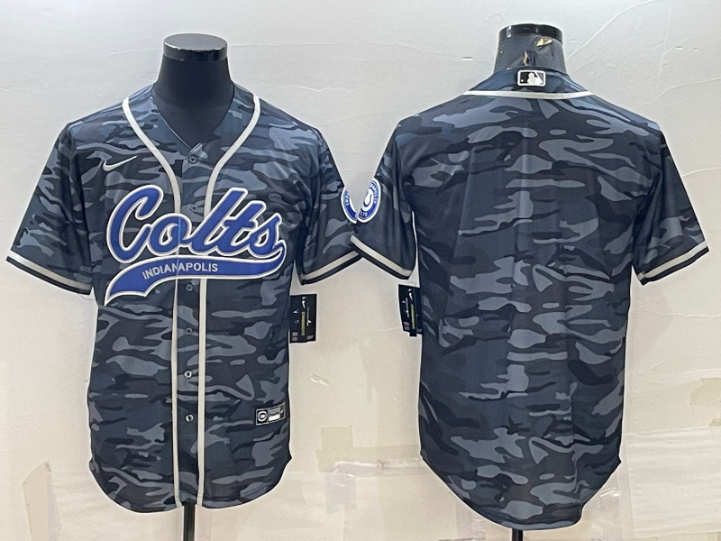 Men’s Indianapolis Colts Grey Camouflage Blank Jersey