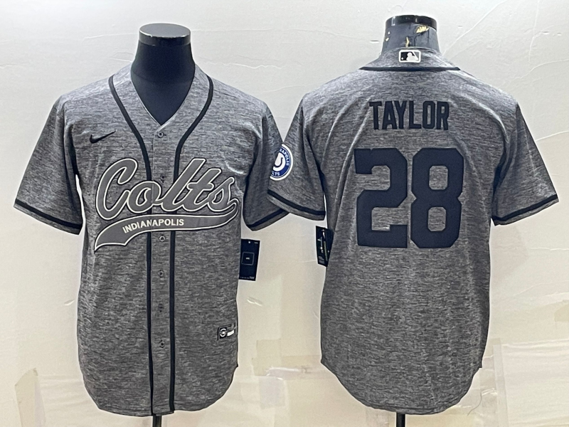 Men’s Indianapolis Colts Jonathan Taylor #28 Gray Jersey Joint Edition