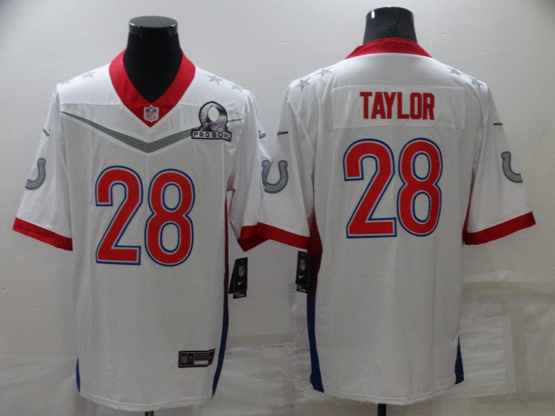 Men’s Indianapolis Colts Jonathan Taylor #28 White ALL STAR Jersey