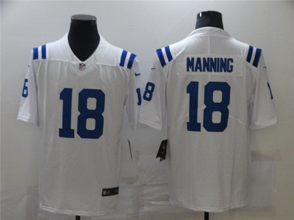 Men’s Indianapolis Colts Retired Player #18 Peyton Manning Nike White NFL Vapor Limited Jersey