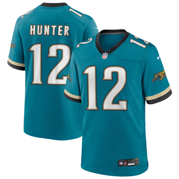 Men’s Jacksonville Jaguars #12 Travis Hunter Nike Teal Throwback Vapor F.U.S.E. Limited Jersey