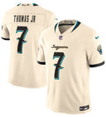 Men’s Jacksonville Jaguars #7 Brian Thomas Jr. Cream 2026 F.U.S.E. Rivalries Collection Limited Stitched Football Jersey