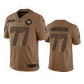 Men’s Jacksonville Jaguars #77 Anton Harrison Brown 2023 Salute To Service Limited Jersey