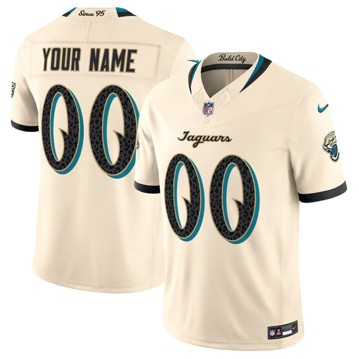 Men’s Jacksonville Jaguars Active Player Custom Cream 2026 F.U.S.E. Rivalries Collection Limited Stitched Football Jersey