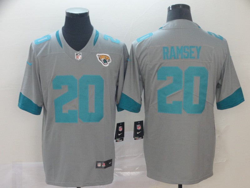 Men’s Jacksonville Jaguars Jalen Ramsey #20 Gray Inverted Legend Jersey