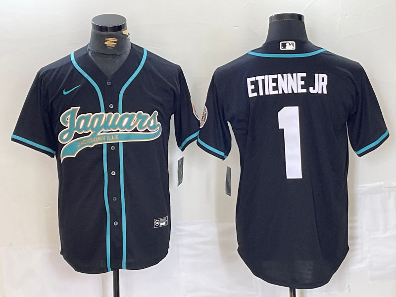 Men’s Jacksonville Jaguars Travis Etienne Jr #1 Black Jersey