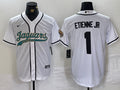 Men’s Jacksonville Jaguars Travis Etienne Jr #1 White Jersey