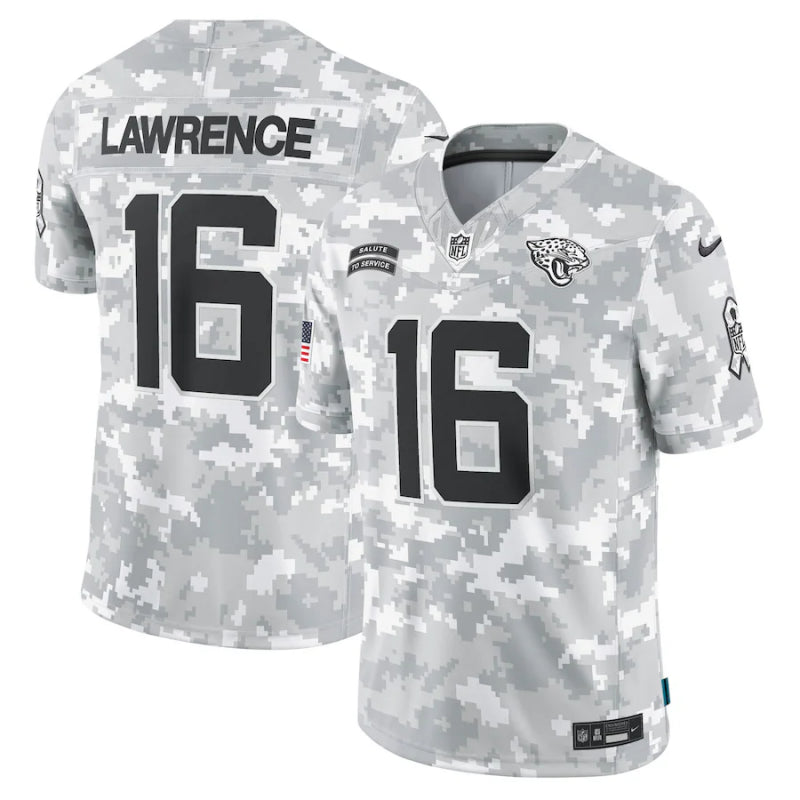 Men’s Jacksonville Jaguars Trevor Lawrence #16 Arctic Camo 2024 Salute to Service Limited Jersey