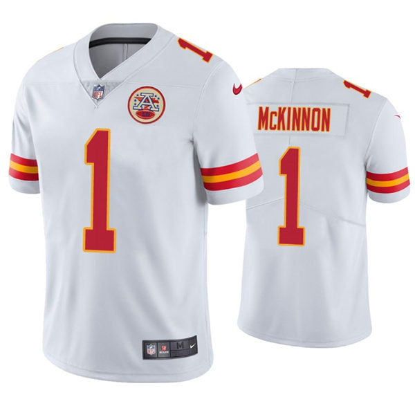 Men’s Kansas City Chiefs #1 Jerick McKinnon  Nike White Vapor Untouchable Limited Jersey