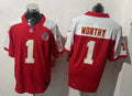 Men’s Kansas City Chiefs #1 Xavier Worthy Red White Gratitude F.U.S.E. Vapor Limited Jersey