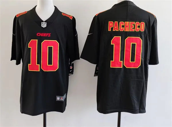 Men’s Kansas City Chiefs #10 Isiah Pacheco Carbon Black Fashion Limited Jersey