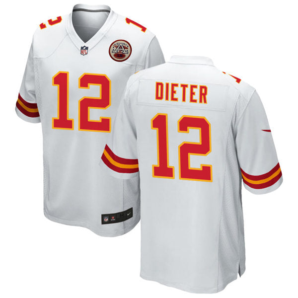 Men’s Kansas City Chiefs #12 Gehrig Dieter Nike White Vapor Untouchable Limited Jersey