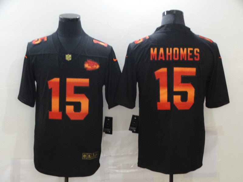 Men’s Kansas City Chiefs #15 Patrick Mahomes Black Authentic Jersey