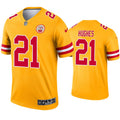 Men’s Kansas City Chiefs #21 Mike Hughes Nike Gold Inverted Legend Jersey