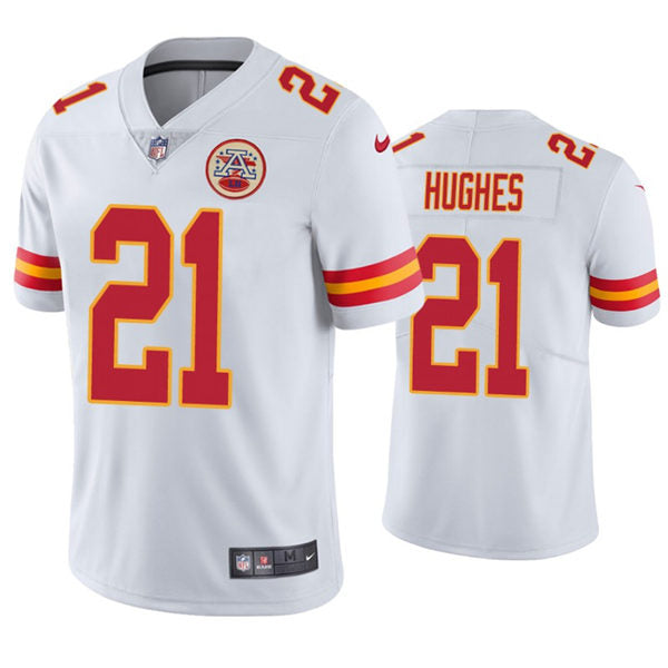 Men’s Kansas City Chiefs #21 Mike Hughes Nike White Vapor Untouchable Limited Jersey