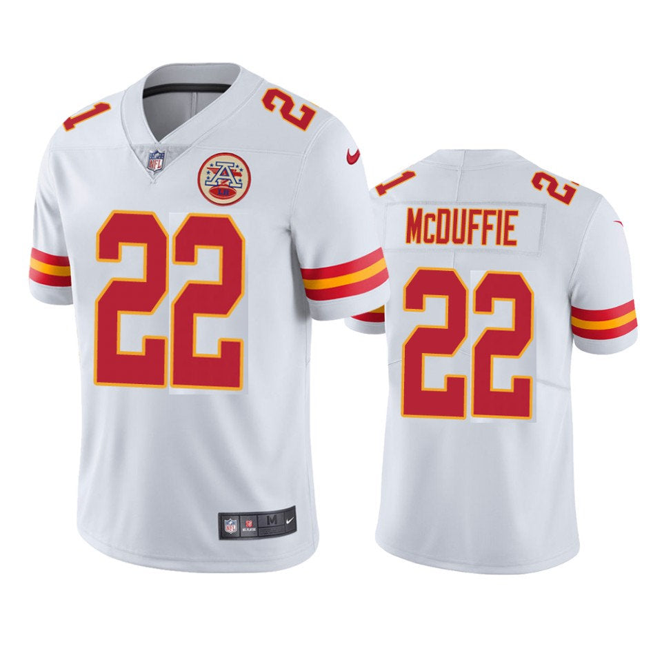 Men’s Kansas City Chiefs #22 Trent McDuffie Nike White Vapor Untouchable Limited Jersey