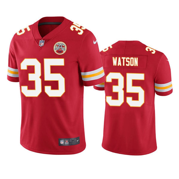Men’s Kansas City Chiefs #35 Jaylen Watson Red Vapor Untouchable Limited Jersey