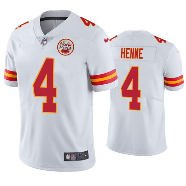 Men’s Kansas City Chiefs #4 Chad Henne Nike White Vapor Untouchable Limited Jersey