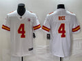 Men’s Kansas City Chiefs #4 Rashee Rice Nike White Vapor Untouchable Limited Jersey
