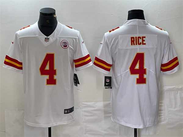 Men’s Kansas City Chiefs #4 Rashee Rice Nike White Vapor Untouchable Limited Jersey