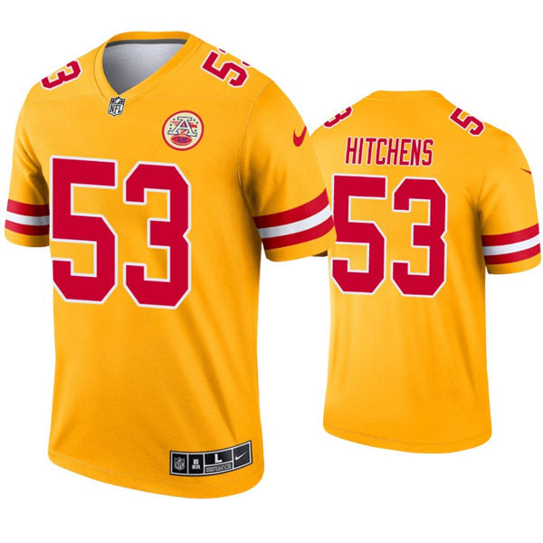 Men’s Kansas City Chiefs #53 Anthony Hitchens Nike Gold Inverted Legend Jersey
