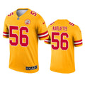 Men’s Kansas City Chiefs #56 George Karlaftis Stitched Gold Inverted Legend Jersey