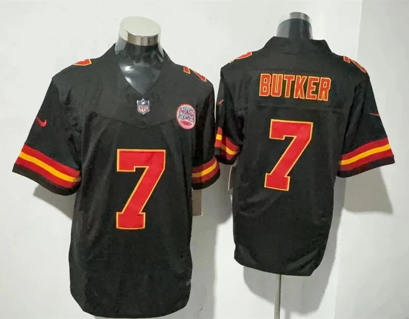 Men’s Kansas City Chiefs #7 Harrison Butker Nike Black F.U.S.E. Vapor Limited Jersey