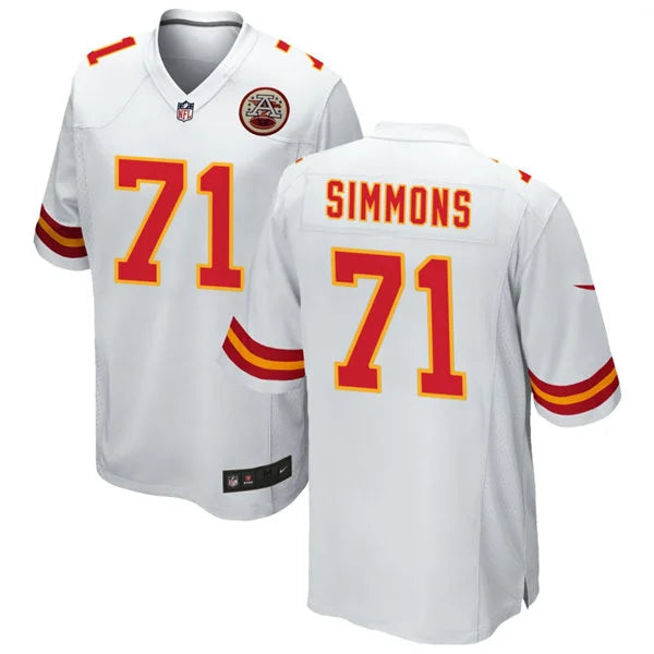 Men’s Kansas City Chiefs #71 Josh Simmons Nike White Vapor F.U.S.E. Limited Jersey