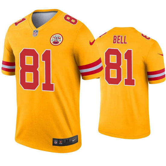 Men’s Kansas City Chiefs #81 Blake Bell Nike Gold Inverted Legend Jersey